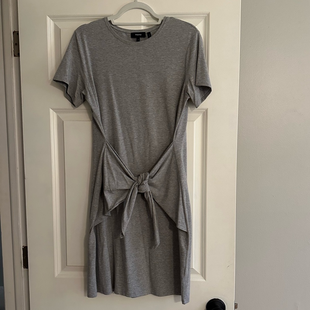 Theory Pima Cotton Knotted T-shirt dress